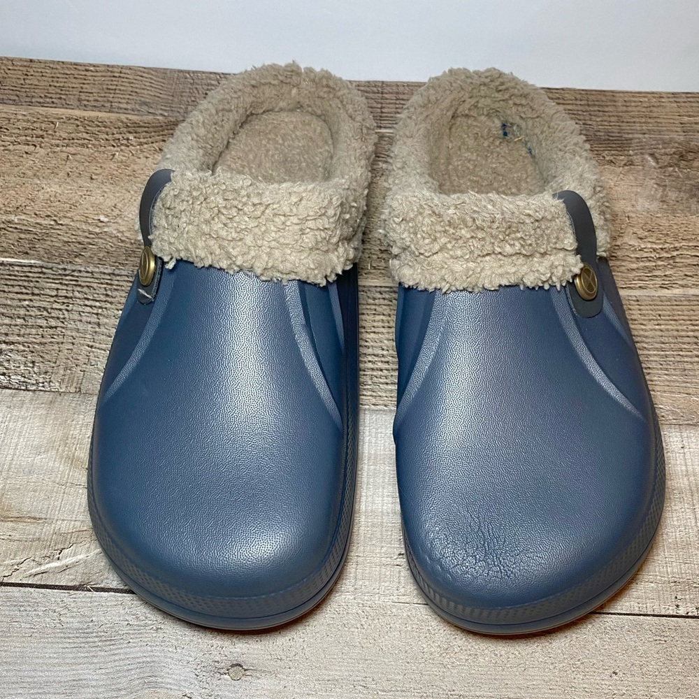 Beslip Unisex Fur Lined Clogs Size 42-43‎ Navy Blue Sizes 9-10 US